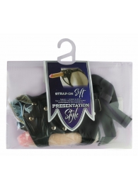 Черный пояс-трусики с двумя насадками Soft-Dolli - 16,5 и 10,5 см. - LOVETOY (А-Полимер) - купить с доставкой в Черкесске