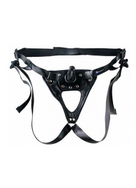 Черный пояс-трусики с насадкой  Soft-Принц  - 17 см. - LOVETOY (А-Полимер) - купить с доставкой в Черкесске