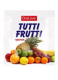 Пробник гель-смазки Tutti-frutti со вкусом тропических фруктов - 4 гр. - Биоритм - купить с доставкой в Черкесске