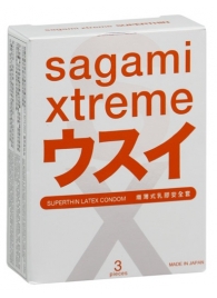 Ультратонкие презервативы Sagami Xtreme SUPERTHIN - 3 шт. - Sagami - купить с доставкой в Черкесске