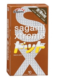 Презервативы Sagami Xtreme FEEL UP с точечной текстурой и линиями прилегания - 10 шт. - Sagami - купить с доставкой в Черкесске