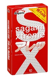 Утолщенные презервативы Sagami Xtreme Feel Long с точками - 10 шт. - Sagami - купить с доставкой в Черкесске
