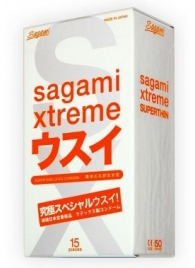 Ультратонкие презервативы Sagami Xtreme SUPERTHIN - 15 шт. - Sagami - купить с доставкой в Черкесске