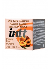 Массажная свеча для поцелуев Peach с ароматом персика - 30 гр. - INTT - купить с доставкой в Черкесске