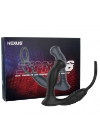 Черная анальная пробка NEXUS SIMUL8 с фиксацией на теле кольцами - Nexus Range - в Черкесске купить с доставкой