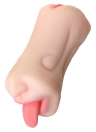 Телесный двусторонний мастурбатор Fruity Tongue - ротик и вагина - ToyFa - в Черкесске купить с доставкой