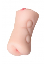 Телесный двусторонний мастурбатор Rich Fruit - вагина и анус - ToyFa - в Черкесске купить с доставкой