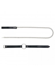 Черный поводок и чокер с кольцом Rada - Rebelts - купить с доставкой в Черкесске