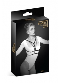 Черная упряжь на грудь Laura - Bijoux Pour Toi - купить с доставкой в Черкесске
