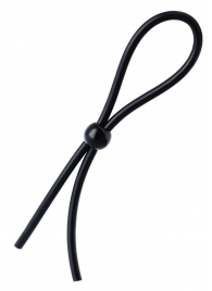 Черное лассо на пенис с одной бусиной - A-toys - в Черкесске купить с доставкой