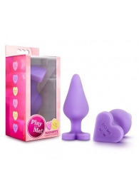 Фиолетовая анальная пробка Naughty Candy Heart Do Me Now - 8,9 см. - Blush Novelties - купить с доставкой в Черкесске