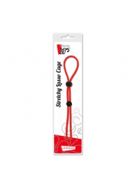 Красное лассо на пенис с двумя бусинами STRETCHY LASSO CAGE - Dream Toys - в Черкесске купить с доставкой