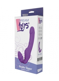 Фиолетовый безремневой вибрострапон DOUBLE DIPPER - Dream Toys - купить с доставкой в Черкесске