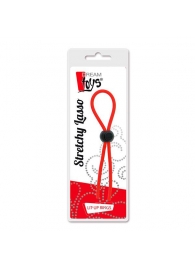Красное эрекционное лассо с одной бусиной-утяжкой STRETCHY THIN LASSO - Dream Toys - в Черкесске купить с доставкой