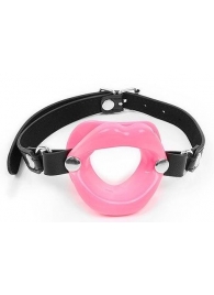 Розовый кляп-губки на черном ремешке - Notabu - купить с доставкой в Черкесске