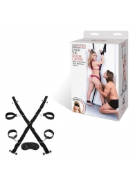 Чёрный набор для фиксации у двери - Lux Fetish - купить с доставкой в Черкесске