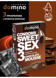Презервативы для орального секса DOMINO Sweet Sex с ароматом шоколадного мусса - 3 шт. - Domino - купить с доставкой в Черкесске