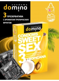 Презервативы для орального секса DOMINO Sweet Sex с ароматом тропических фруктов - 3 шт. - Domino - купить с доставкой в Черкесске