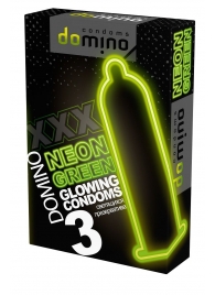 Презервативы DOMINO Neon Green со светящимся в темноте кончиком - 3 шт. - Domino - купить с доставкой в Черкесске