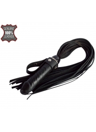 Черная плеть  Ковбой  с ручкой-фаллосом - 55 см. - Sitabella - купить с доставкой в Черкесске