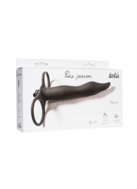 Черная вибронасадка для двойного проникновения Flirtini - 15,9 см. - Lola Games - купить с доставкой в Черкесске