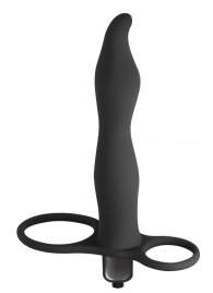 Черная вибронасадка для двойного проникновения Flirtini - 15,9 см. - Lola Games - купить с доставкой в Черкесске