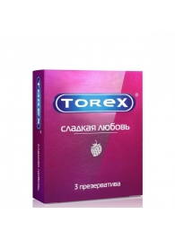 Презервативы Torex  Сладкая любовь  с ароматом клубники - 3 шт. - Torex - купить с доставкой в Черкесске