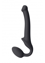 Черный безремневой страпон Silicone Bendable Strap-On S - Strap-on-me - купить с доставкой в Черкесске