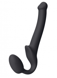 Черный безремневой страпон Silicone Bendable Strap-On S - Strap-on-me - купить с доставкой в Черкесске