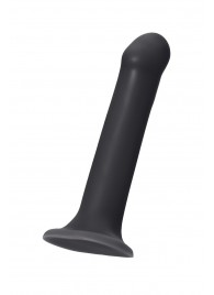 Черный фаллос на присоске Silicone Bendable Dildo L - 19 см. - Strap-on-me - купить с доставкой в Черкесске