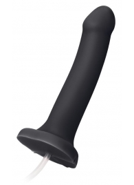 Черный фаллос с имитацией эякуляции Silicon Cum Dildo L - 19,6 см. - Strap-on-me - купить с доставкой в Черкесске