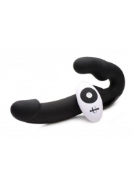 Черный безремневой страпон Urge Silicone Strap On с пультом ДУ - 24 см. - XR Brands - купить с доставкой в Черкесске