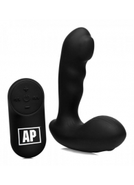Черный стимулятор простаты Alpha-Pro 7X P-Milker Silicone Prostate Stimulator with Milking Bead - XR Brands - в Черкесске купить с доставкой