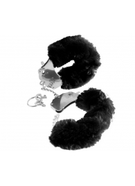 Металлические наручники Furry Love Cuffs с черным мехом - Pipedream - купить с доставкой в Черкесске