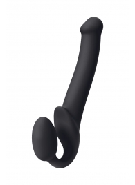 Черный безремневой страпон Silicone Bendable Strap-On M - Strap-on-me - купить с доставкой в Черкесске