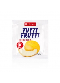 Пробник гель-смазки Tutti-frutti со вкусом сочной дыни - 4 гр. - Биоритм - купить с доставкой в Черкесске