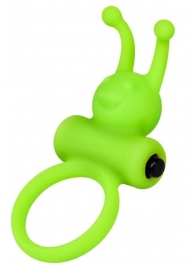 Зеленое эрекционное виброкольцо на пенис Cock Ring - A-toys - в Черкесске купить с доставкой