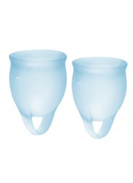Набор голубых менструальных чаш Feel confident Menstrual Cup - Satisfyer - купить с доставкой в Черкесске
