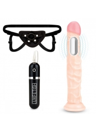 Регулируемые трусики с вибрирующей насадкой - 21 см. - Lux Fetish - купить с доставкой в Черкесске