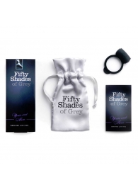Темно-серое эрекционное кольцо Vibrating Love Ring с вибрацией - Fifty Shades of Grey - в Черкесске купить с доставкой
