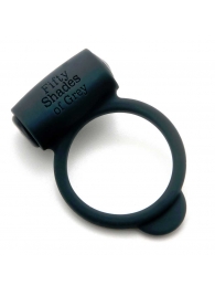 Темно-серое эрекционное кольцо Vibrating Love Ring с вибрацией - Fifty Shades of Grey - в Черкесске купить с доставкой