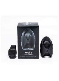 Темно-серый инновационный мужской осциллятор PULSE SOLO LUX с пультом ДУ - Hot Octopuss - в Черкесске купить с доставкой