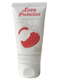 Лубрикант на водной основе с ароматом малины Love Protection Strawberry - 50 мл. - Lola Games - купить с доставкой в Черкесске