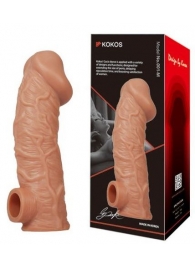 Телесная насадка на фаллос с фиксацией мошонки EXTREME SLEEVE - 15,6 см. - KOKOS - в Черкесске купить с доставкой