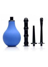 Анальный душ с 3 насадками Premium One-way Valve Anal Douche Set - XR Brands - купить с доставкой в Черкесске