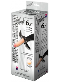 Пояс-трусики с насадкой Glamour - 17 см. - LOVETOY (А-Полимер) - купить с доставкой в Черкесске