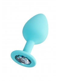 Мятная анальная втулка Brilliant с прозрачным кристаллом - 8 см. - ToyFa - купить с доставкой в Черкесске