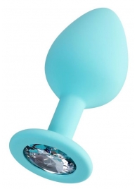 Мятная анальная втулка Brilliant с прозрачным кристаллом - 8 см. - ToyFa - купить с доставкой в Черкесске