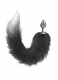 Серебристая анальная пробка с черным хвостом Galaxy - Lola Games - купить с доставкой в Черкесске