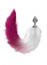 Серебристая анальная пробка с розовым хвостом Starlit - Lola Games - купить с доставкой в Черкесске